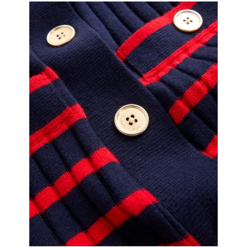 Boden Brönte Knitted Rib Midi Shirt Dress Polo Collar Gold Buttons | Size 16-18 - Picture 6 of 12